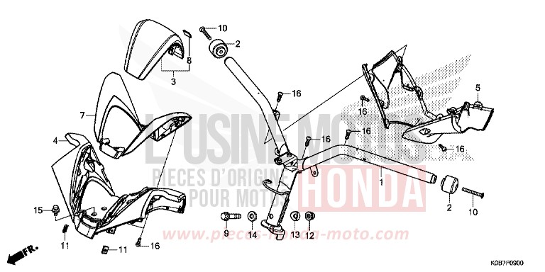 MANETTE DE DIRECTION/REVETEMENT DE GUIDON de Forza 300 MAT PEARL COOL WHITE (NHB44) 2019